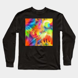 Tie-dye hippy rainbow psychedelic flower child free spirit bright and pretty pattern Long Sleeve T-Shirt